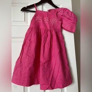 Girl pink GAP cotton sundress with matching hat